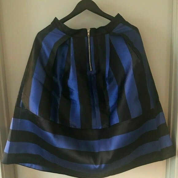 English Factory Blue and Black Striped Skirt - Picture 2 of 4